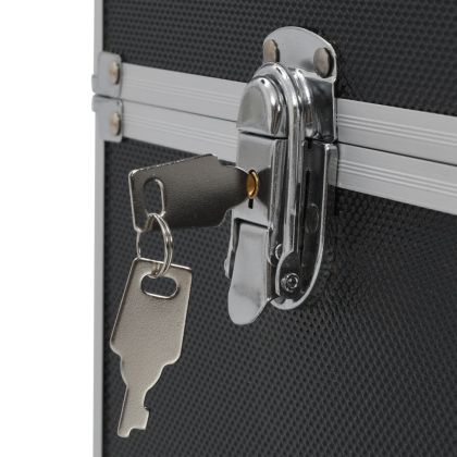 Куфар за гримове, 37x24x35 см, черен, алуминий