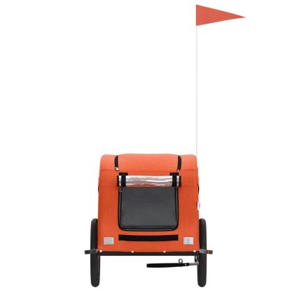 Ремарке за колело за любимци оранжев Оксфорд плат желязо