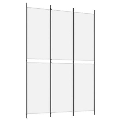 Параван за стая, 3 панела, бял, 150x220 см, плат