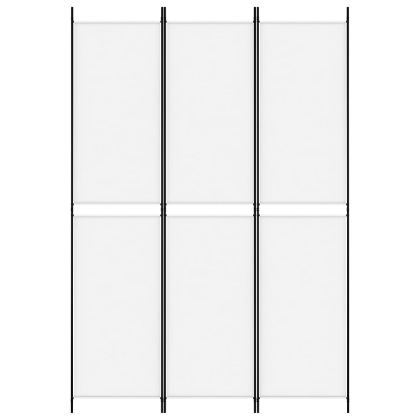 Параван за стая, 3 панела, бял, 150x220 см, плат