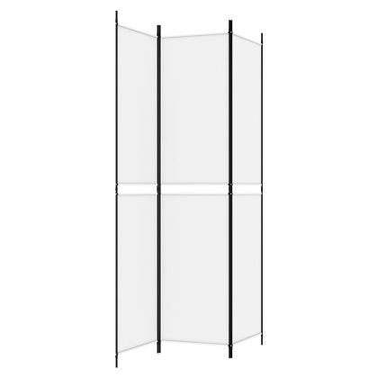 Параван за стая, 3 панела, бял, 150x220 см, плат
