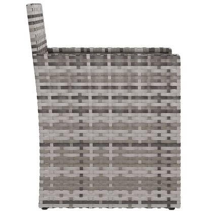 Градински фотьойл с възглавница, сив, полиратан