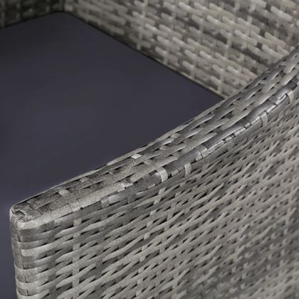 Градински комплект с възглавници, 11 части, полиратан, сив