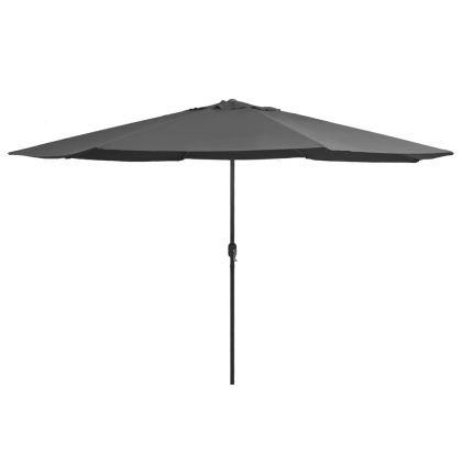 Градински чадър с метален прът, 390 см, антрацит