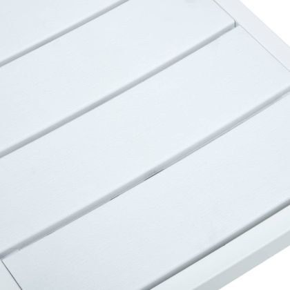 Градински столове, 4 бр, бели, HDPE, имитация на дърво