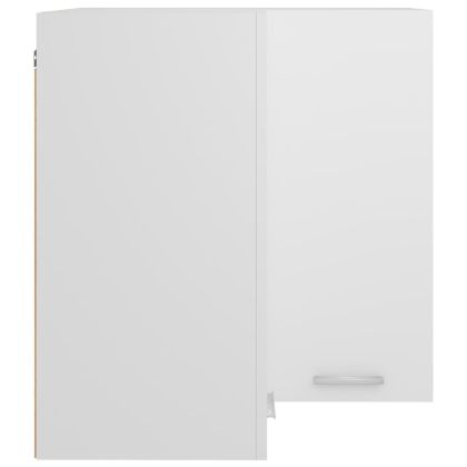 Ъглов шкаф за окачване "Lyon", бял, 57x57x60 см, инженерно дърво
