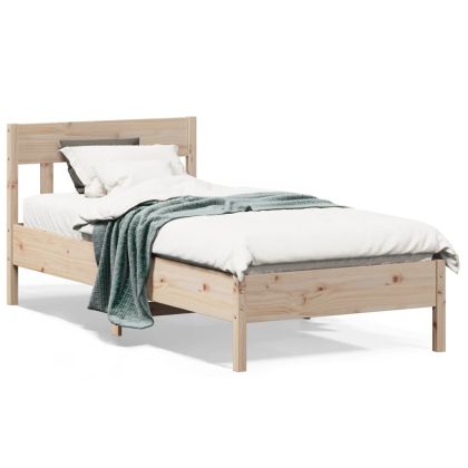 Рамка за легло без матрак, 75x190 см, масивна чамова дървесина