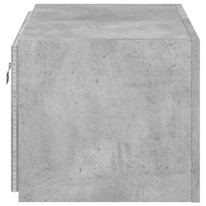 Стенен ТВ шкаф с LED осветление, бетонно сив, 60x35x31 см