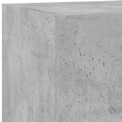 Стенен ТВ шкаф с LED осветление, бетонно сив, 60x35x31 см