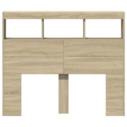 Табла шкаф с LED, сонома дъб, 120x17x102 см