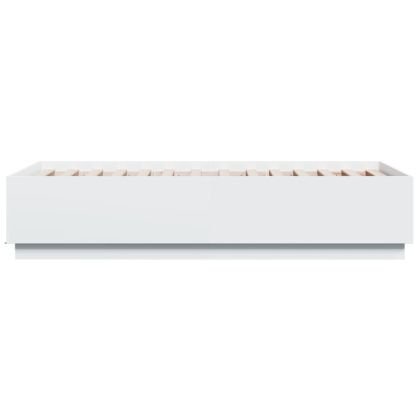 Рамка за легло с LED осветление бяла 90x190 см инженерно дърво