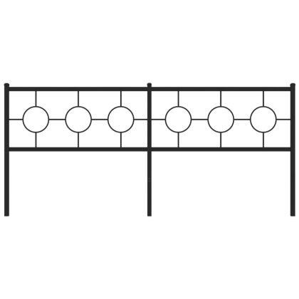 Метална табла за глава, черна, 200 см
