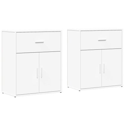 Сайдборди, 2 бр, бели, 60x31x70 см, инженерно дърво