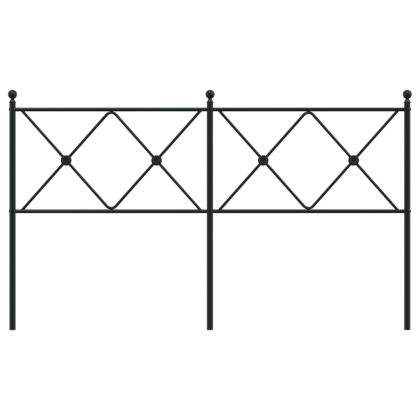 Метална табла за глава, черна, 150 см