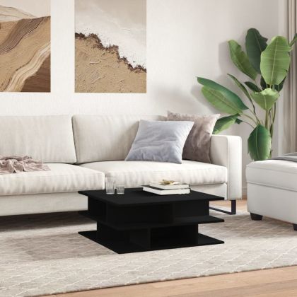 Кафе маса, черна, 70x70x29 см, инженерно дърво