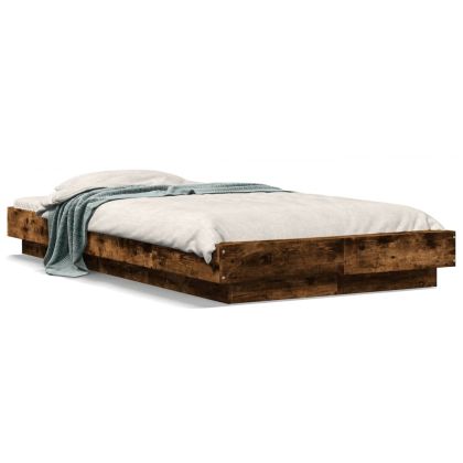Рамка за легло, опушен дъб, 90x200 см, инженерно дърво