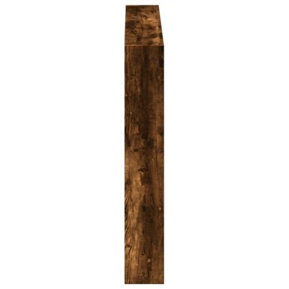 Табла шкаф с LED, опушен дъб, 120x17x102 см