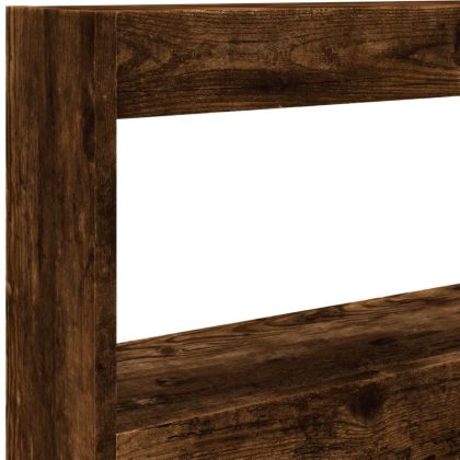 Табла шкаф с LED, опушен дъб, 120x17x102 см