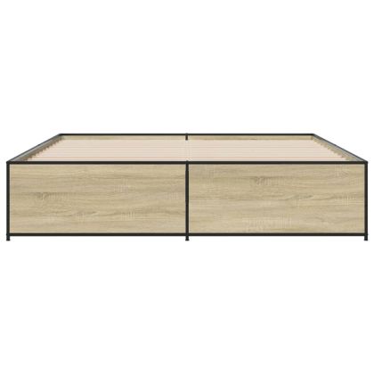 Рамка за легло, дъб сонома, 200x200 см, инженерно дърво и метал