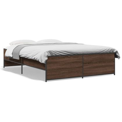 Рамка за легло, кафяв дъб, 120x190 см, инженерно дърво и метал