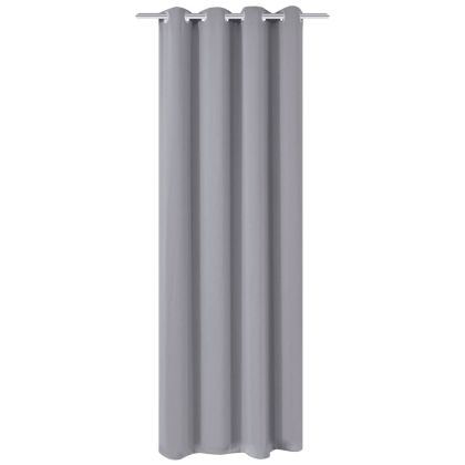 Затъмняваща завеса с метални халки, 270x245 см, сива
