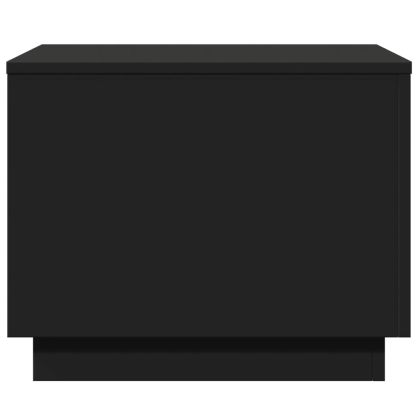 Маса за кафе с LED осветление, черна, 50x50x40 см