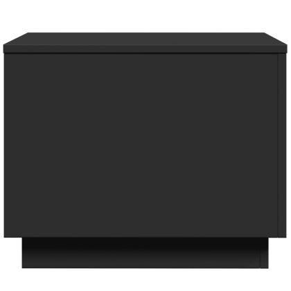 Маса за кафе с LED осветление, черна, 50x50x40 см