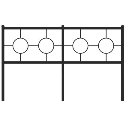 Метална табла за глава, черна, 140 см