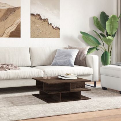 Кафе маса, кафяв дъб, 70x70x29 см, инженерно дърво