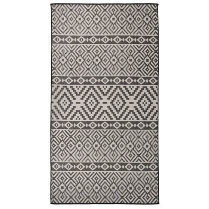Градински плоскотъкан килим, 80x150 см, черни шевици