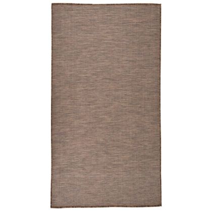 Градински плоскотъкан килим, 80x150 см, кафяв