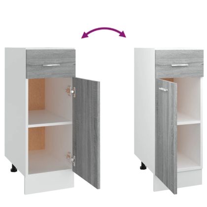 Шкаф с чекмеджета "Lyon", сив, цвят сонома, 30x46x81,5 см, инженерно дърво