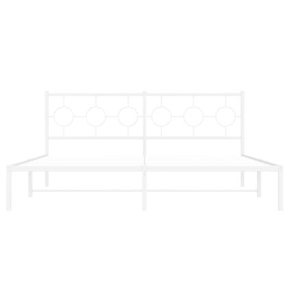 Метална рамка за легло с горна табла, черна, 183x213 см