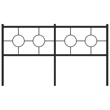 Метална табла за глава, черна, 160 см