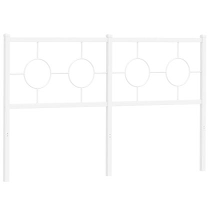 Метална табла за глава, бяла, 135 см