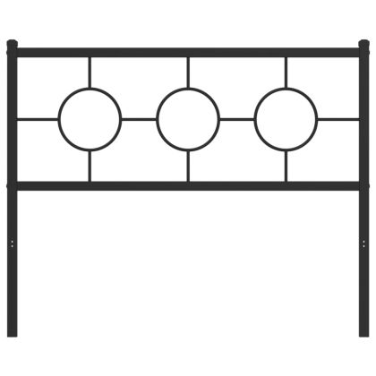 Метална табла за глава, черна, 107 см