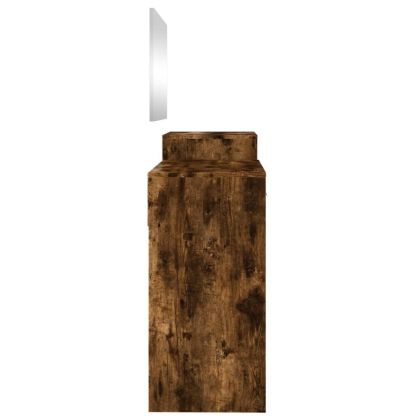 Комплект тоалетка от 3 части, опушен дъб, инженерно дърво