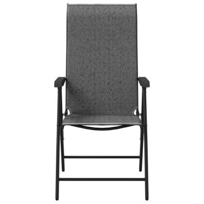 Сгъваеми градински столове, 8 бр, сив, полиратан