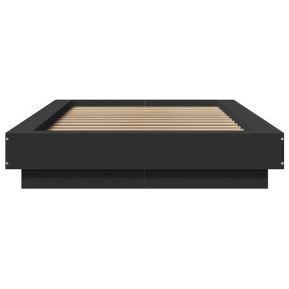 Рамка за легло, черна, 90x190 см, инженерно дърво
