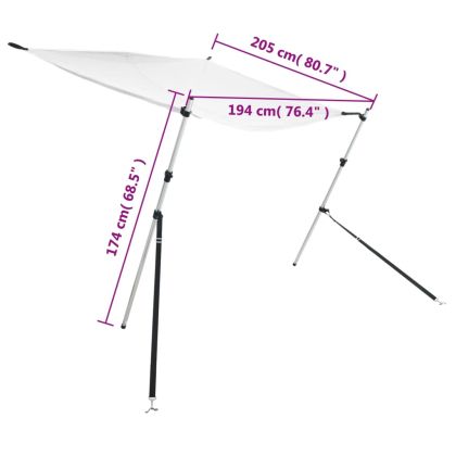 T-Top удължение за сенник бял 170x208x(115-183) см