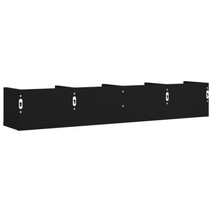 Стенни шкафове, 2 бр, черни, 99x18x16,5 см, инженерно дърво