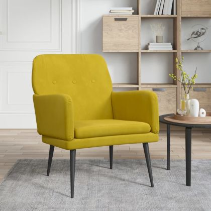 Кресло, жълто, 62x79x79 см, кадифе