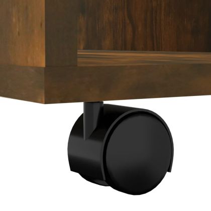 Шкаф с колелца, опушен дъб, 60x53x72 см, инженерно дърво