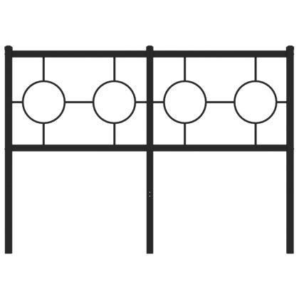Метална табла за глава, черна, 120 см