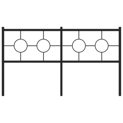 Метална табла за глава, черна, 150 см