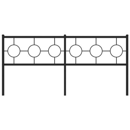 Метална табла за глава, черна, 180 см