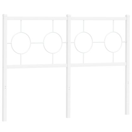 Метална табла за глава, бяла, 120 см