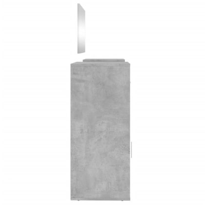 Комплект тоалетка от 4 части, бетонно сиво, инженерно дърво