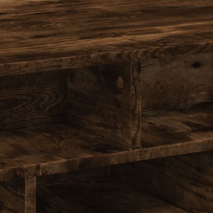 Кафе маса, опушен дъб, 70x70x29 см, инженерно дърво