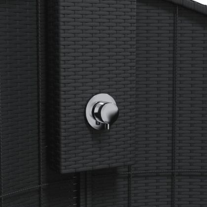 Външен душ черен 100x100x241,5 см полиратан и акациево дърво